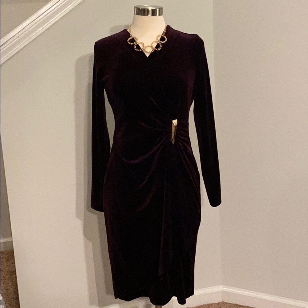 Calvin Klein Long Sleeved Dress (Purple)